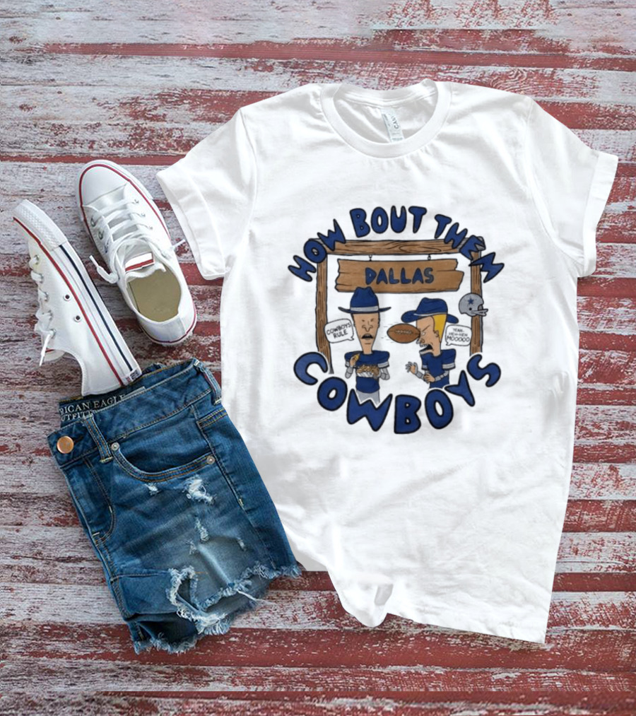 How Bout Them Dallas Cowboys Character Cartoon Football Fun T-Shirt