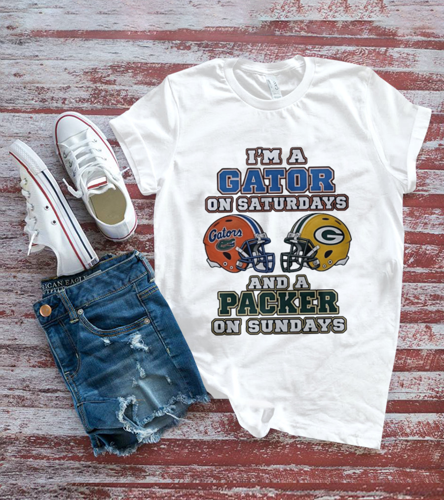 I'm A Gator On Saturdays And A Packer On Sundays Football Fan Gear T-Shirt