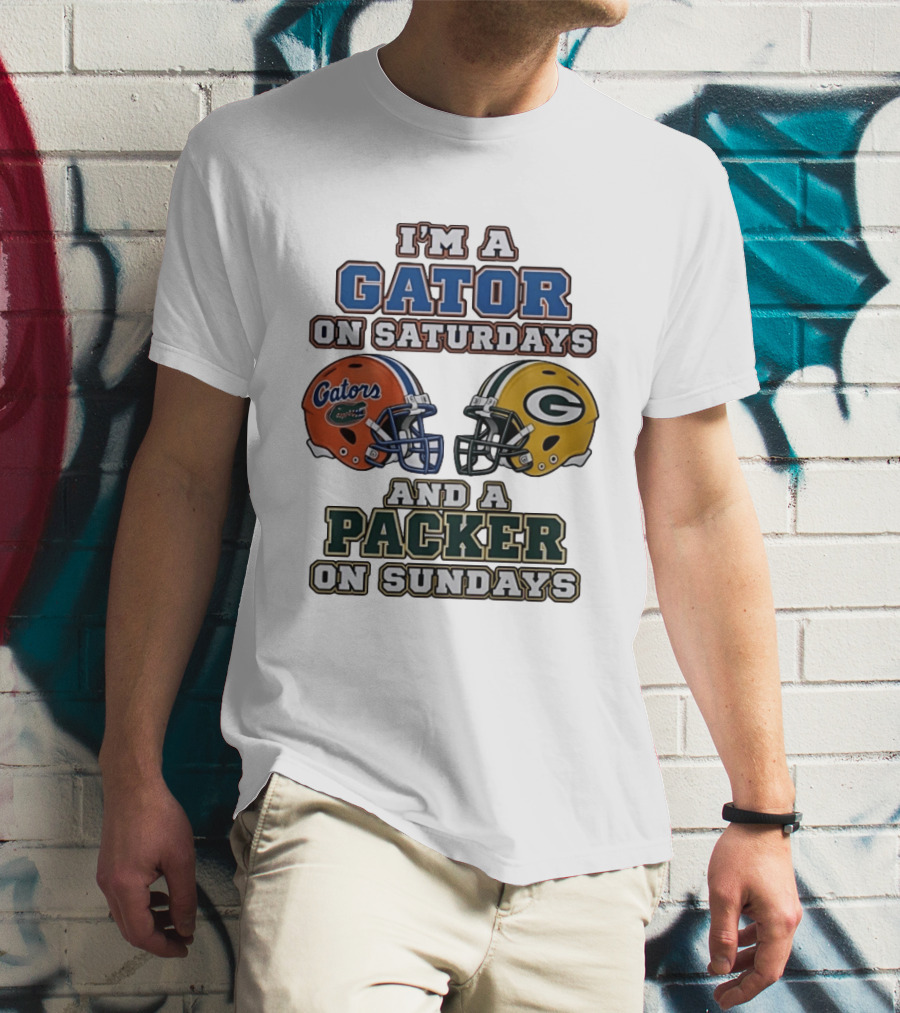I'm A Gator On Saturdays And A Packer On Sundays Football Fan Gear T-Shirt
