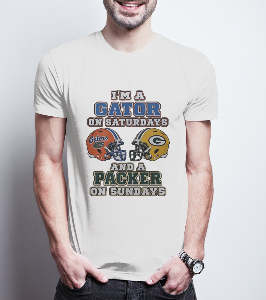 I'm A Gator On Saturdays And A Packer On Sundays Football Fan Gear T-Shirt