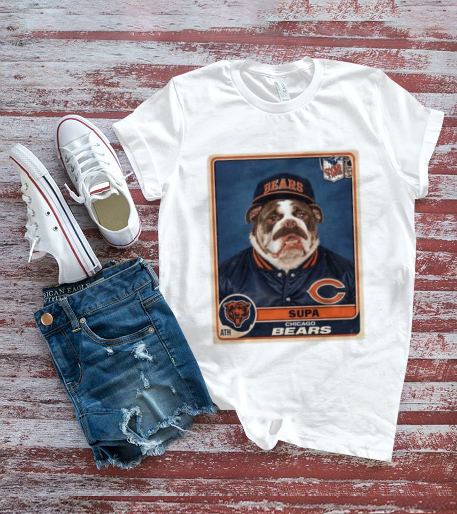 Supa Chicago Bears Football Trading Card Bulldog ATH T-Shirt