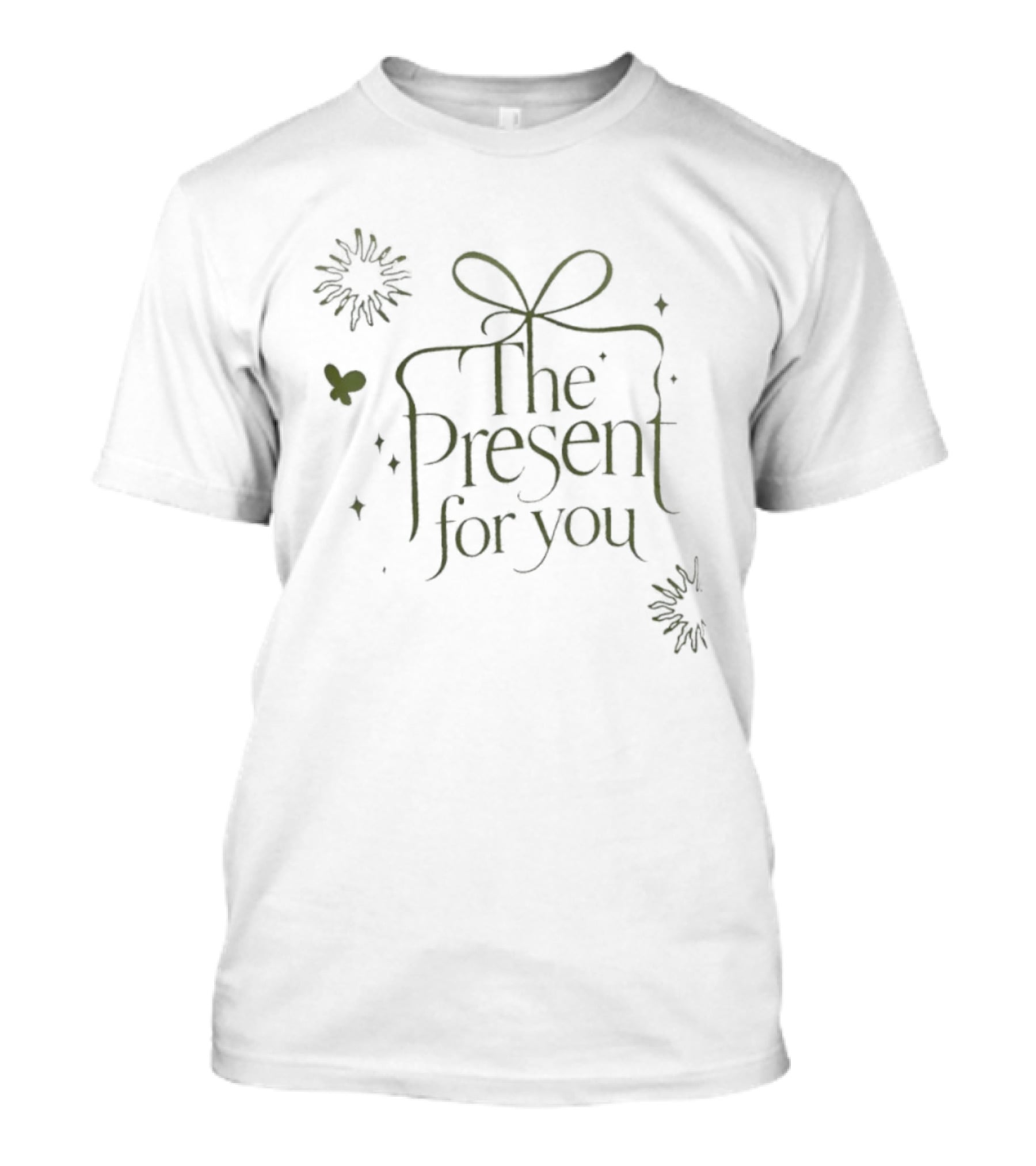 The Present For You Gift Aesthetic Positive Butterfly Bow Wreath T-Shirt