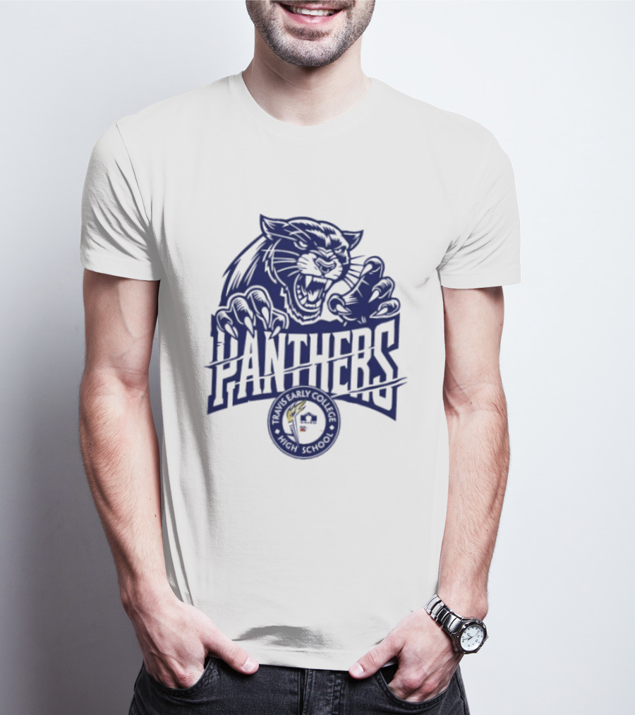 Travis Early College High School Panthers Roaring Panther Paw Claw T-Shirt