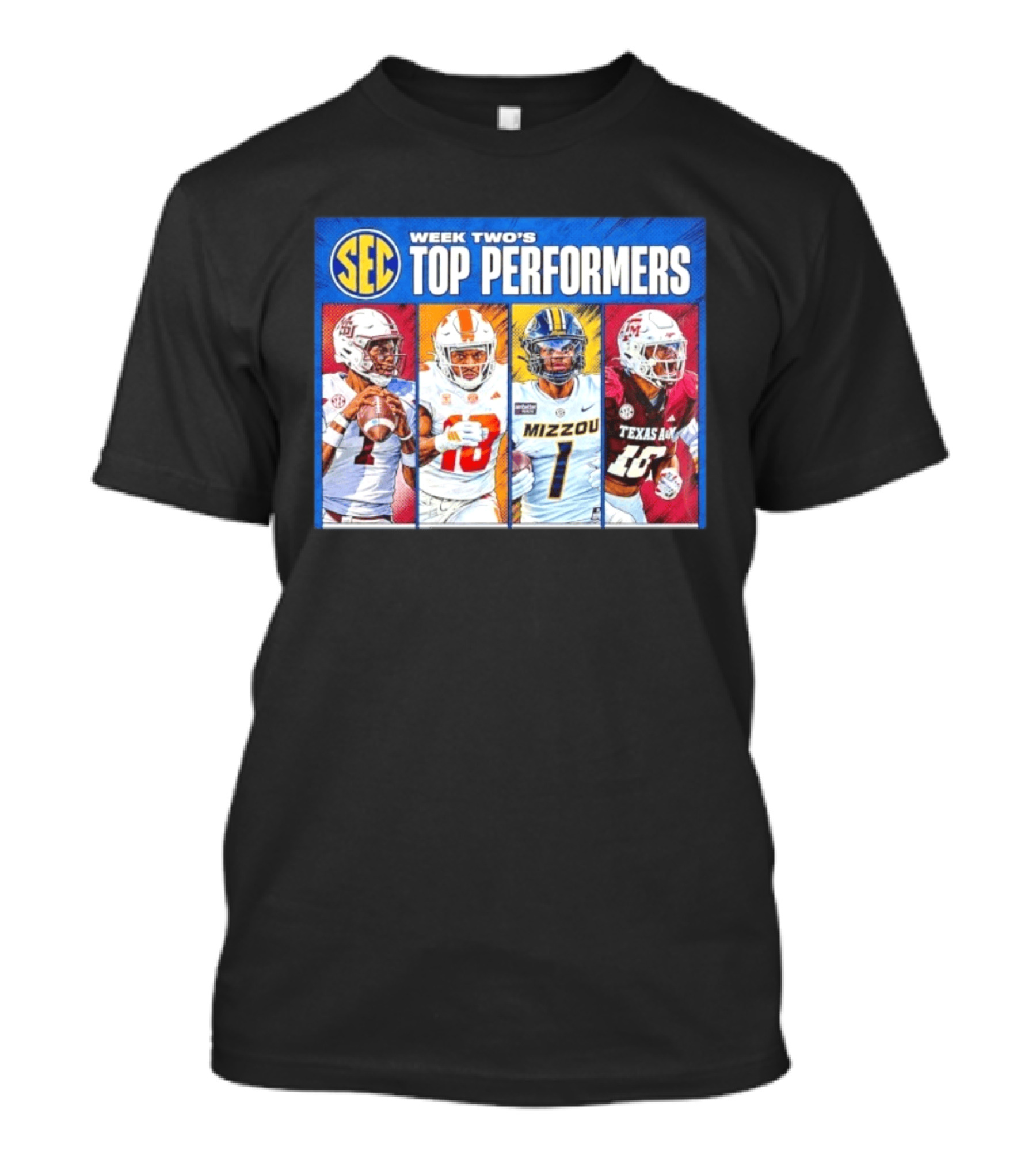 2026 SEC Week 2 Top Passing Performers Oklahoma Tennessee Mizzou Texas A&M T-Shirt