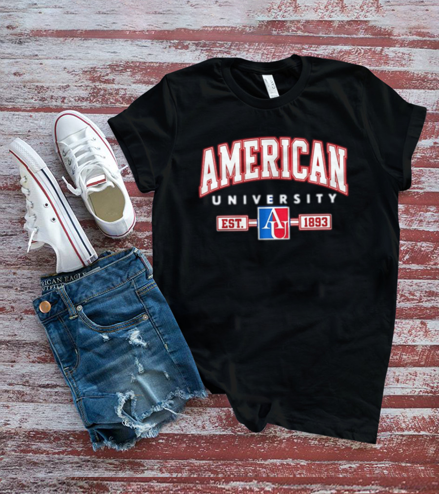American University AU Est 1893 Logo Red White T-Shirt