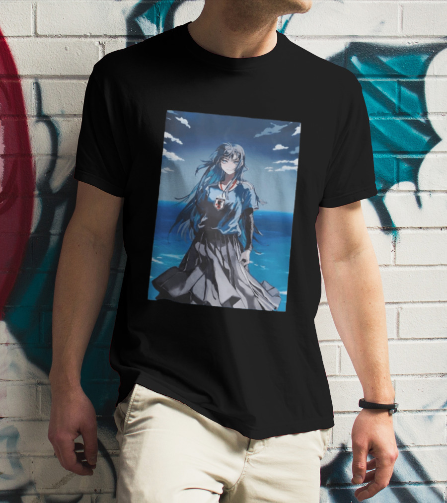 Anime Girl Japan National Football Team JFA Samurai Ocean Scene T-Shirt