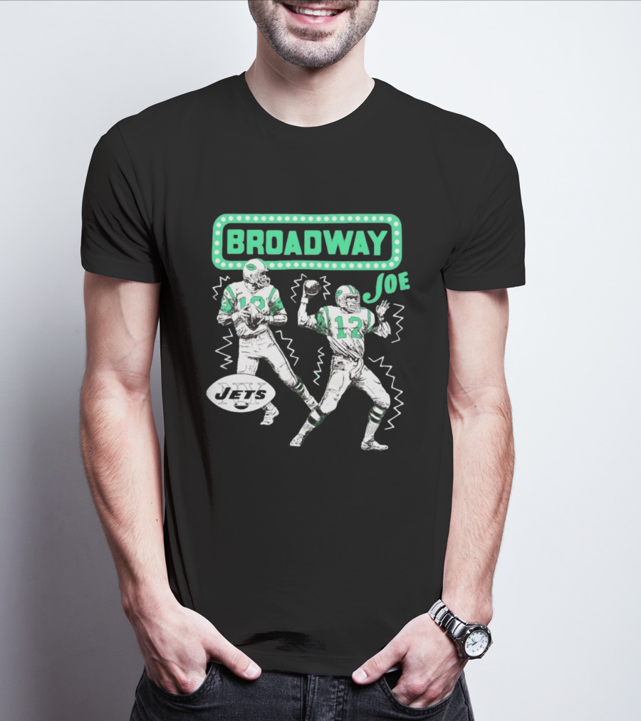 Broadway Joe Namath Jets 12 Legend Retro Football T-Shirt