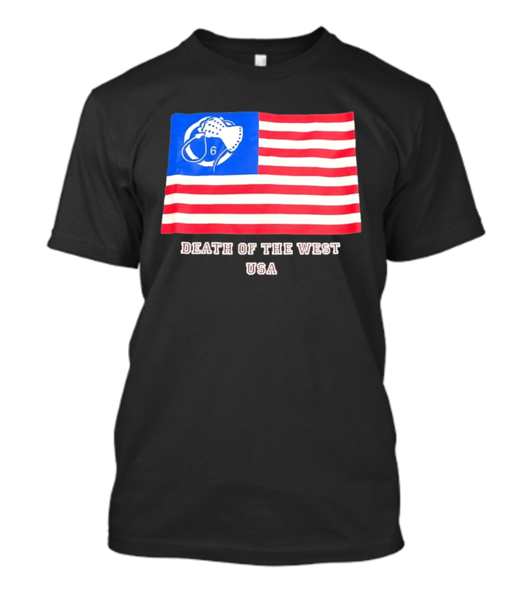 Death Of The West USA Flag Hockey Mask And Crossbones 6 T-Shirt