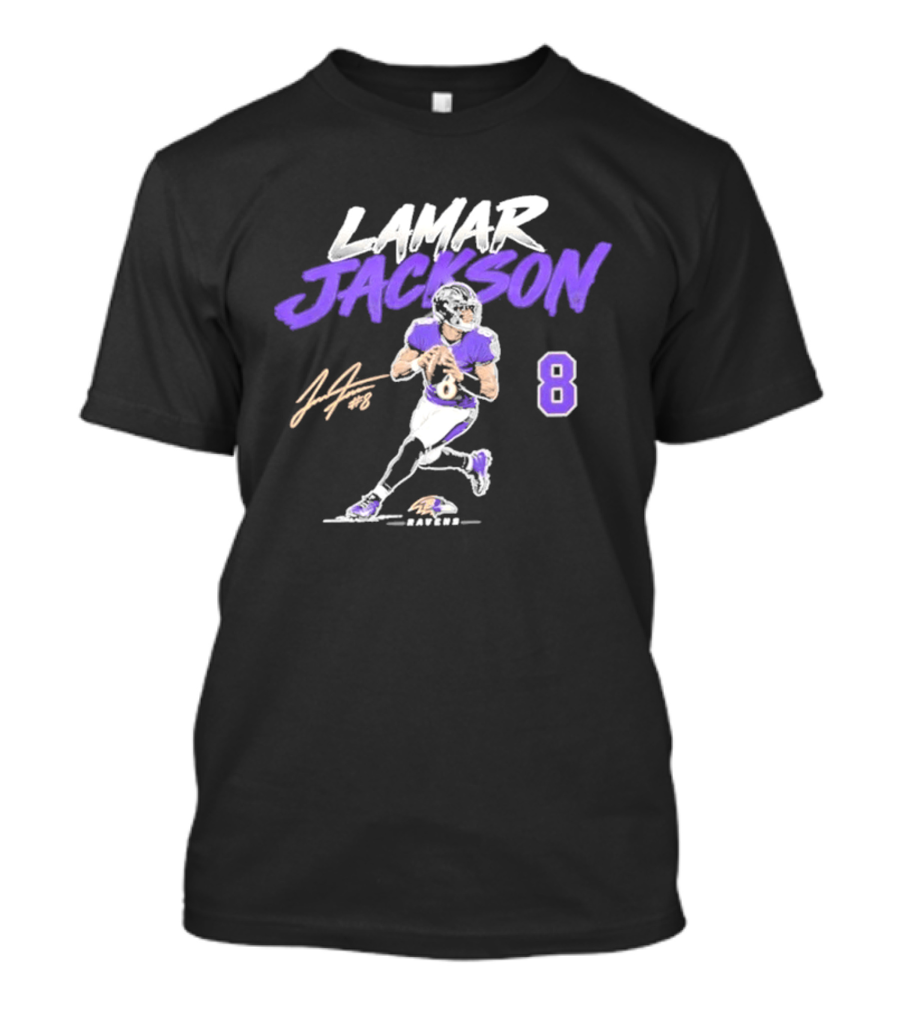 Lamar Jackson 8 Baltimore Ravens Football 2026 T-Shirt