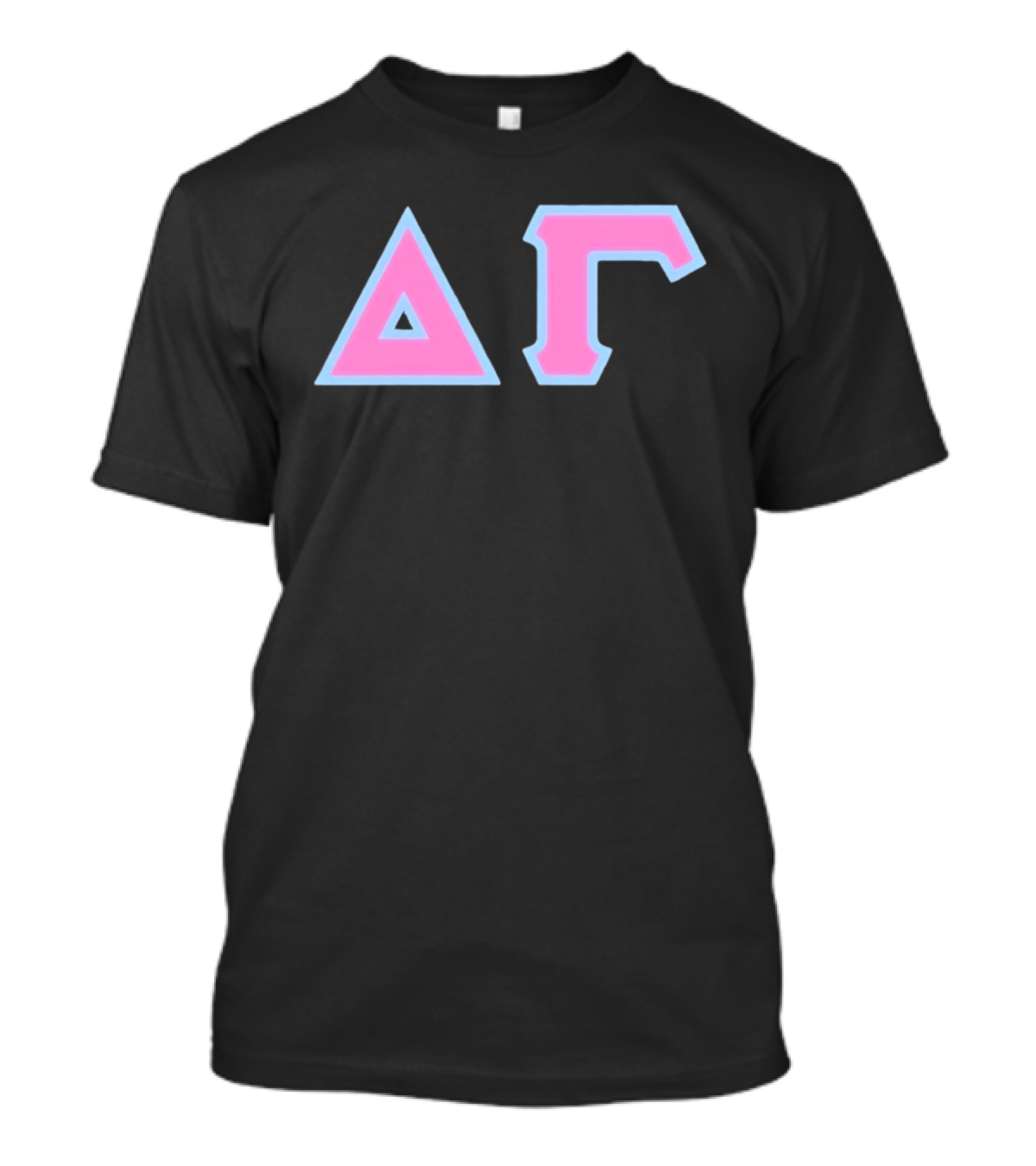 Delta Gamma Sorority Greek Letters Pink And Blue T-Shirt