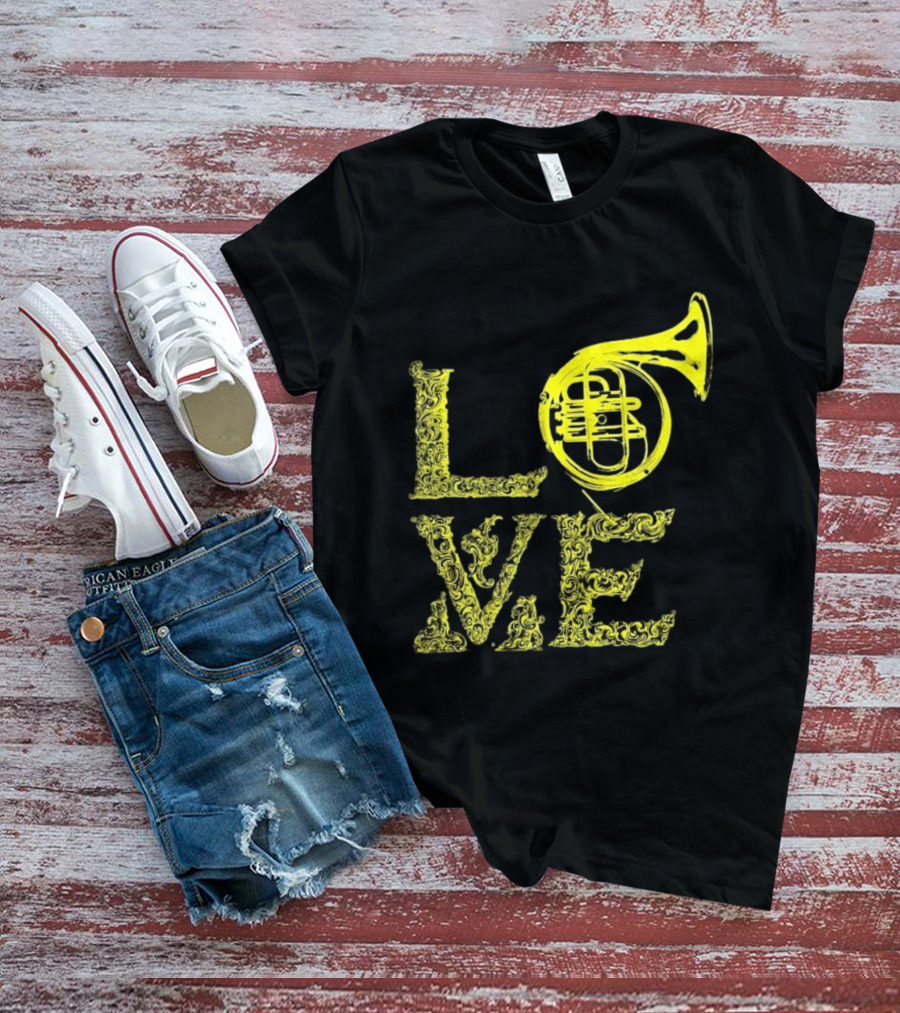 Love French Horn Music Orchestra Musician T-Shirt