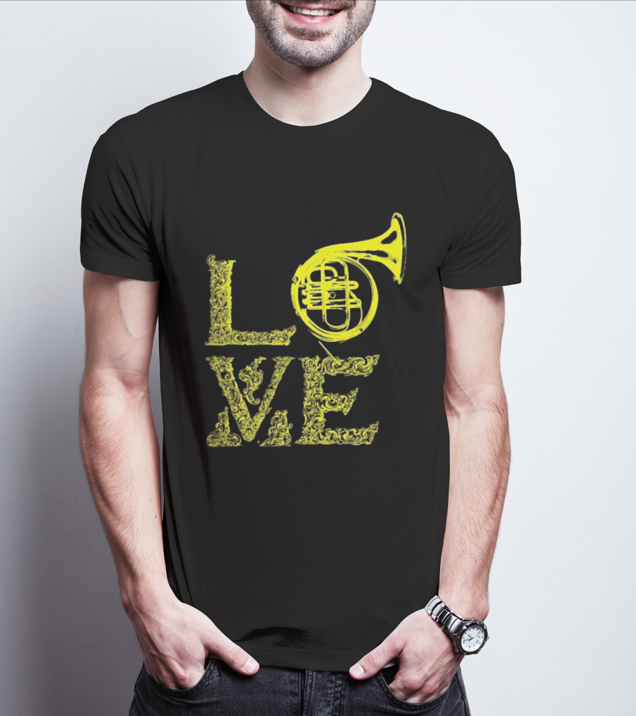 Love French Horn Music Orchestra Musician T-Shirt