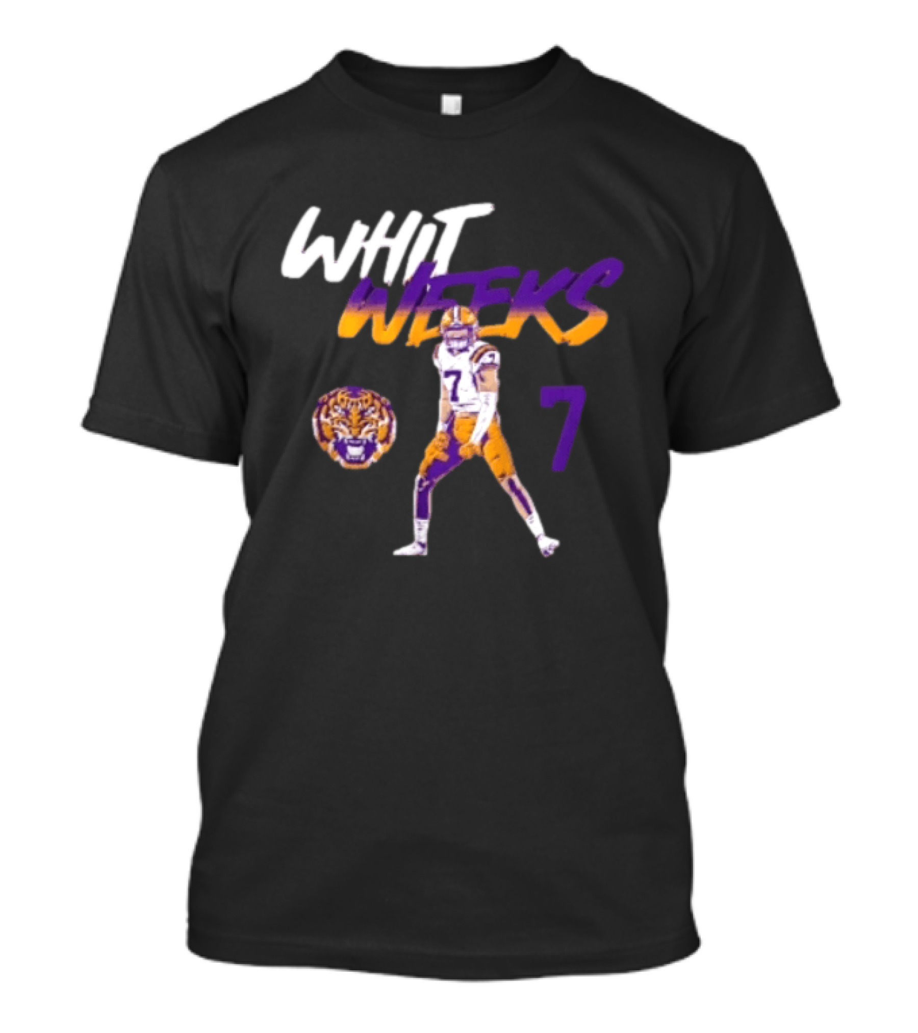 LSU Tigers Football Whit Weeks 7 Player Pose Tiger T-Shirt