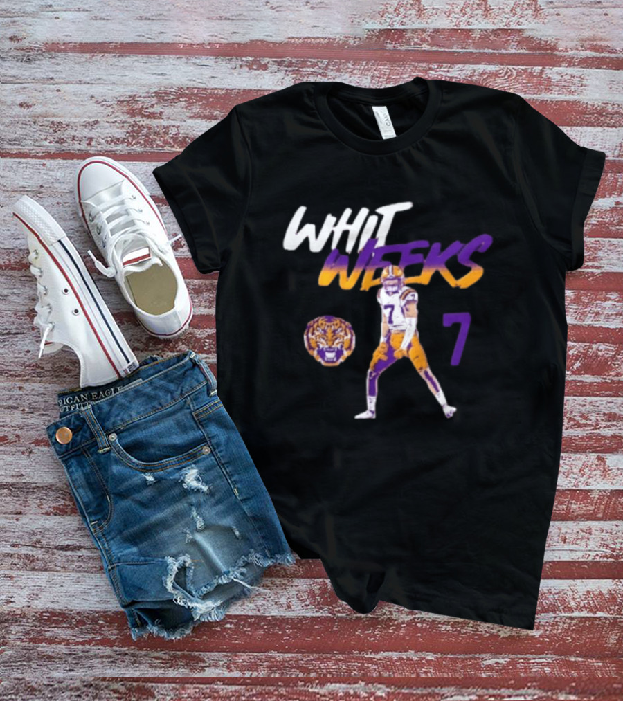 LSU Tigers Football Whit Weeks 7 Player Pose Tiger T-Shirt