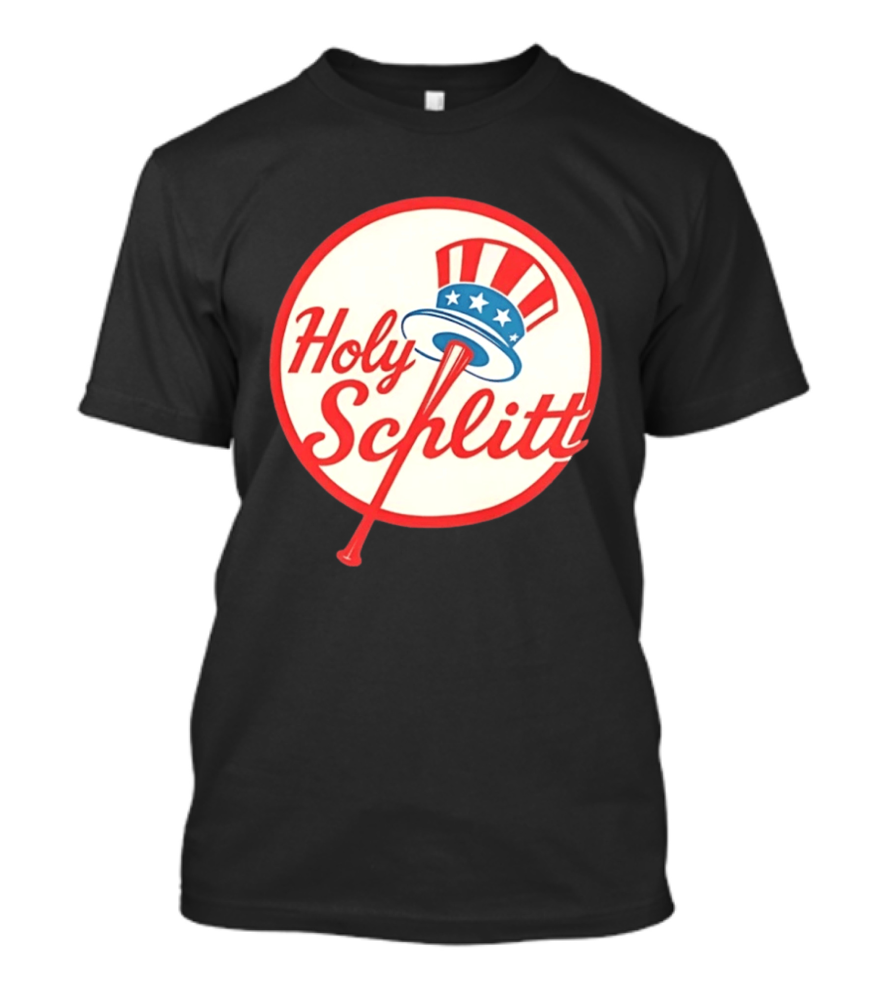 Holy Schlitt Uncle Sam Hat Patriotic Baseball T-Shirt