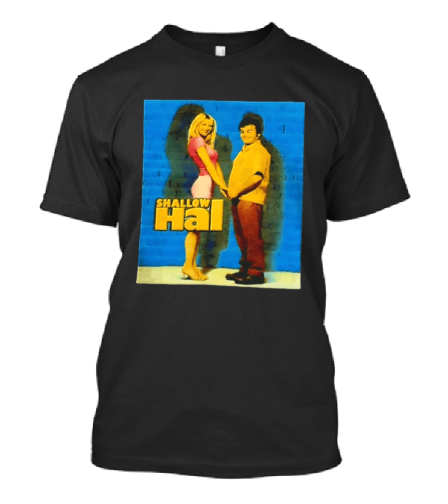 Shallow Hal Jack Black Gwyneth Paltrow Movie Blue Brick Wall T-Shirt