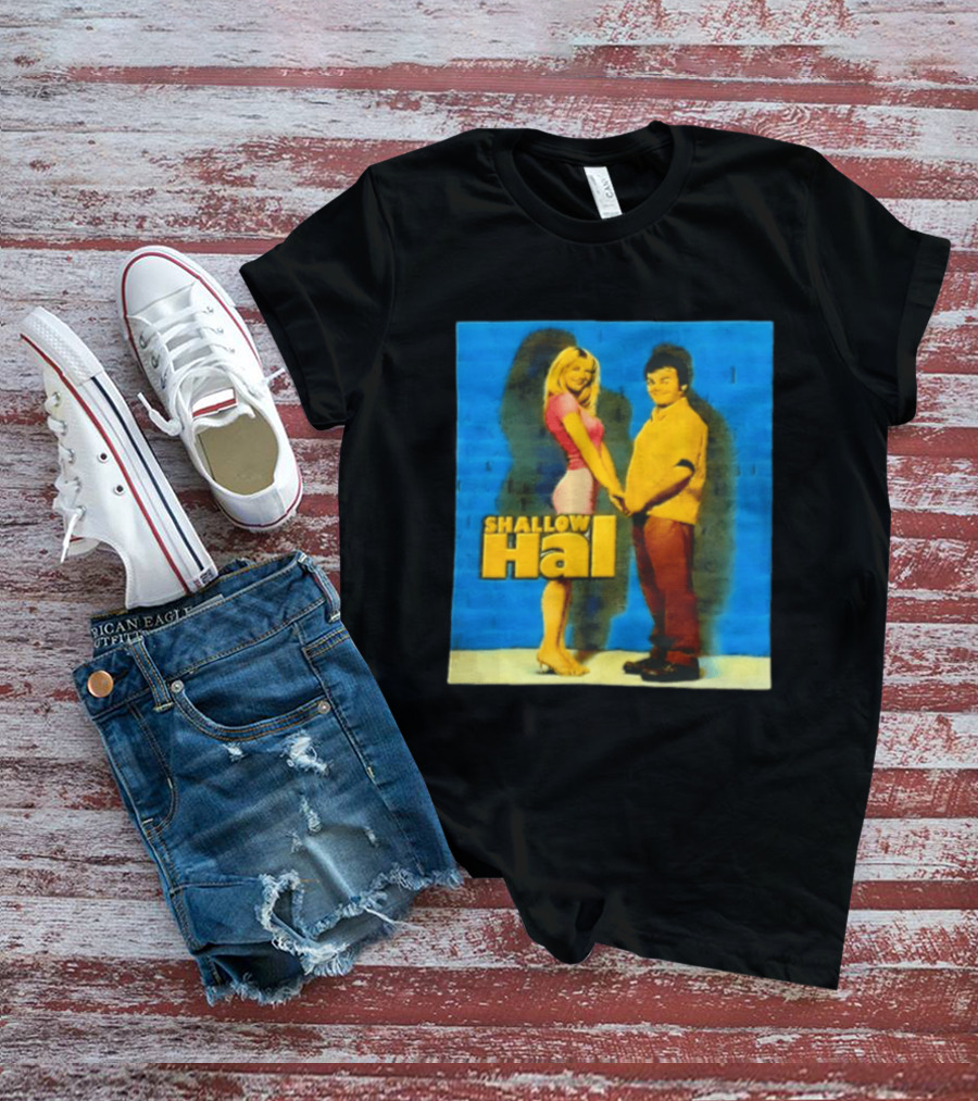 Shallow Hal Jack Black Gwyneth Paltrow Movie Blue Brick Wall T-Shirt