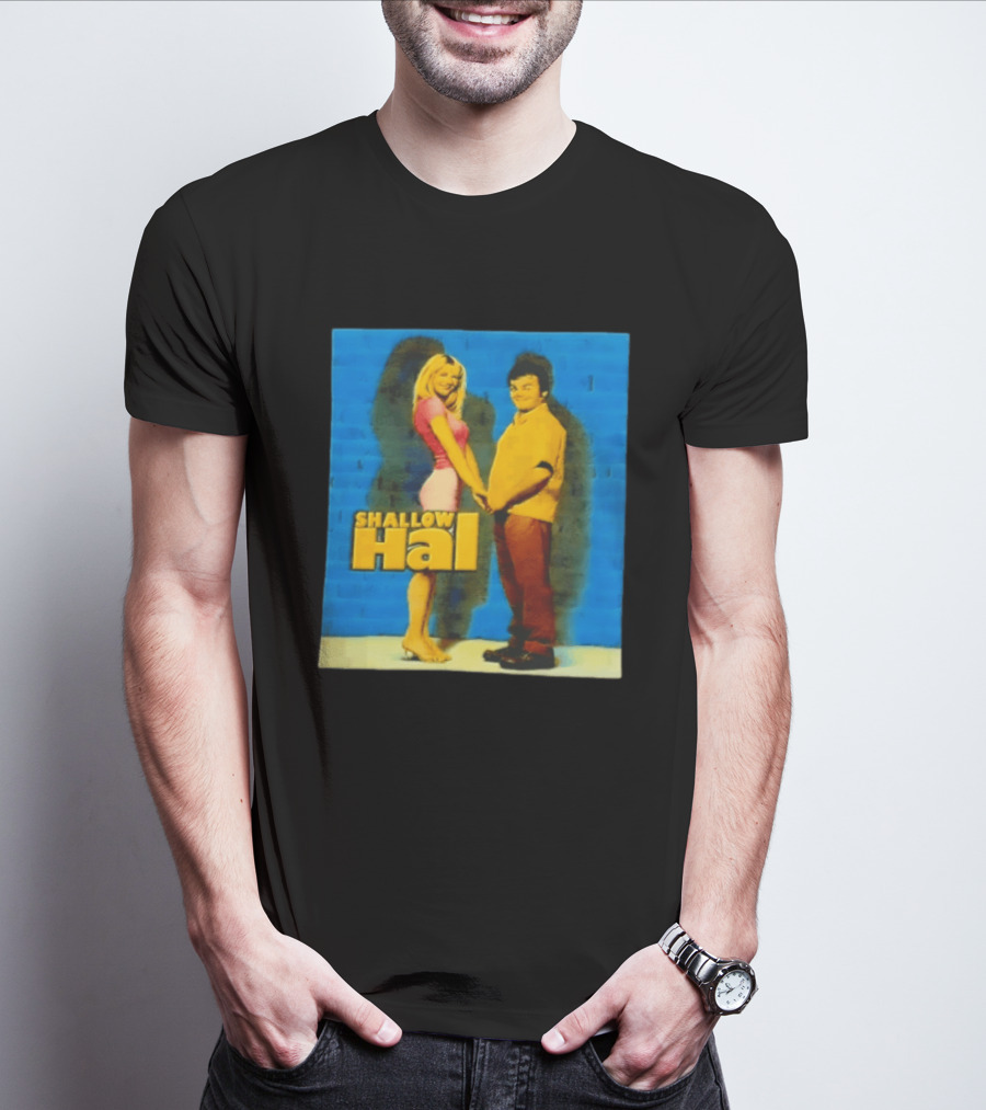 Shallow Hal Jack Black Gwyneth Paltrow Movie Blue Brick Wall T-Shirt