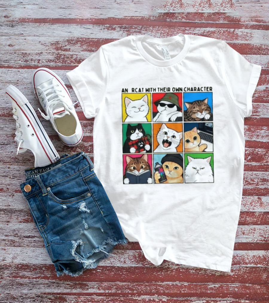 AN RCAT WITH THEIR OWN CHARACTER Cat Collage T-Shirt