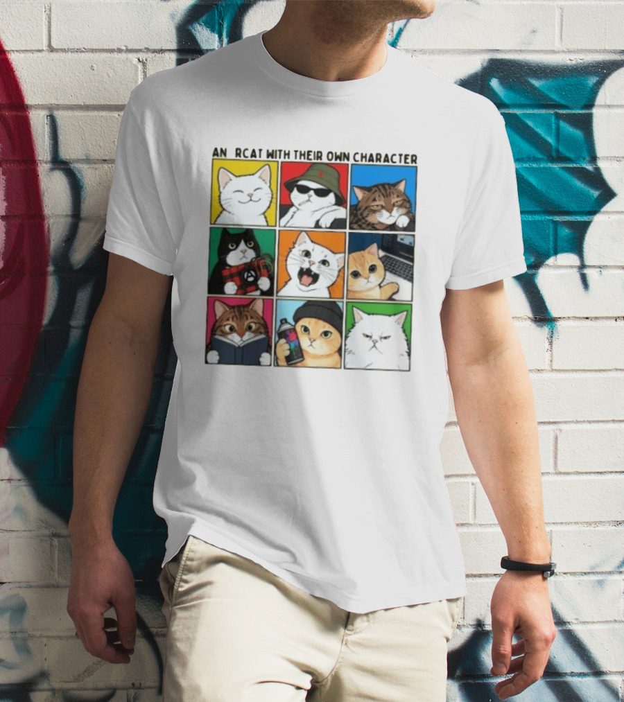 AN RCAT WITH THEIR OWN CHARACTER Cat Collage T-Shirt