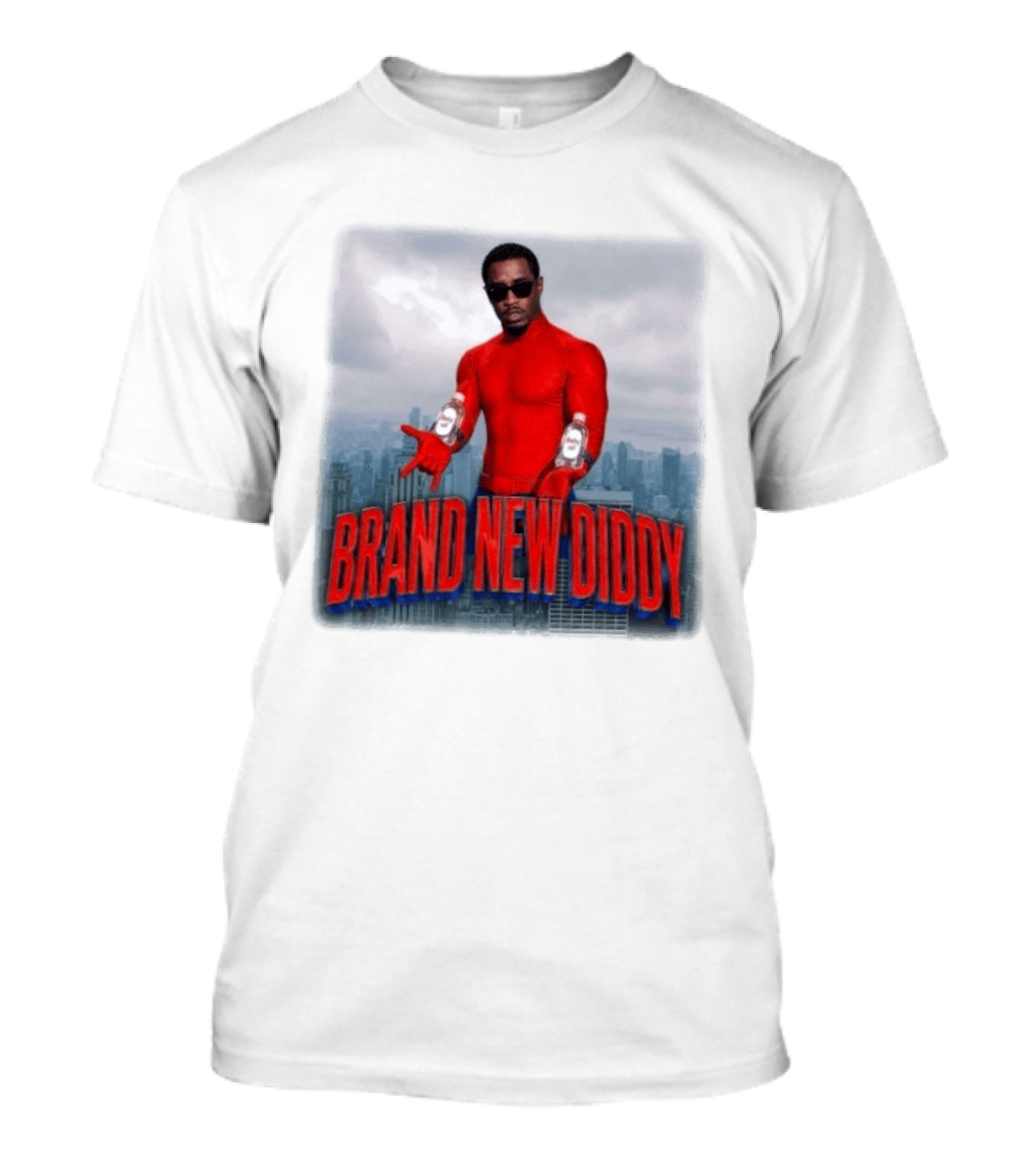 Brand New Diddy Red Outfit With Baby Oil Sean Combs City T-Shirt