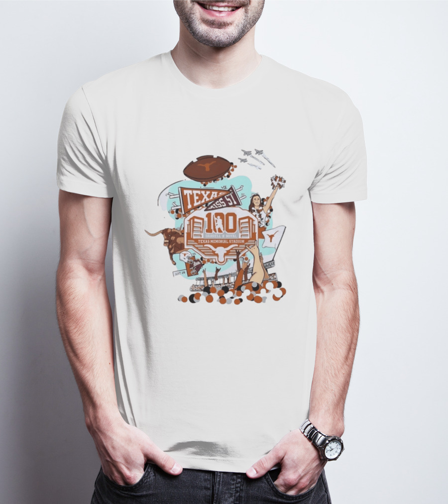 Darrell K Royal Texas Memorial Stadium 100 Years Texas Vs Mississippi State Anniversary Game T-Shirt