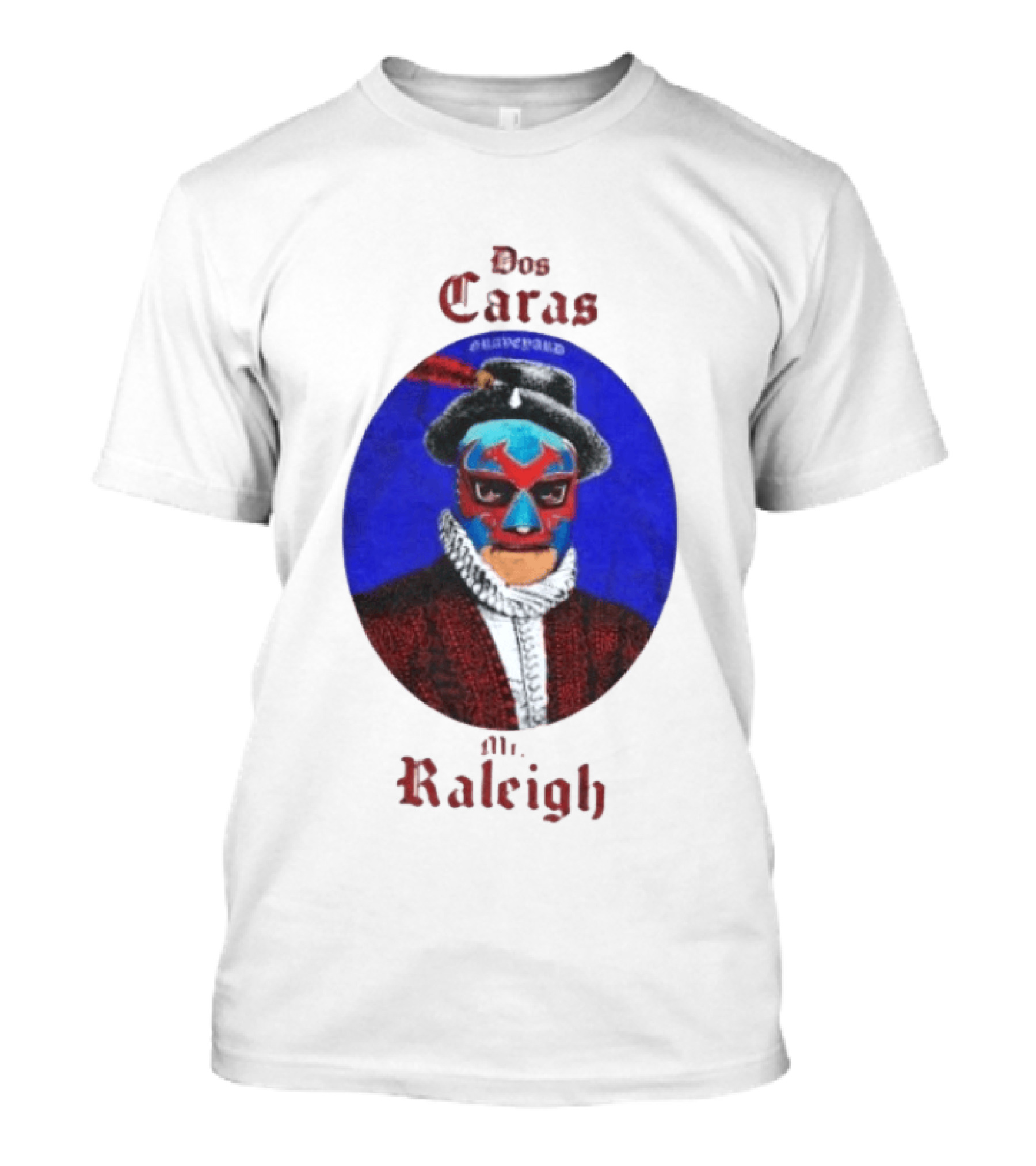 Dos Caras Mr Raleigh Graveyard Lucha Libre Mask T-Shirt
