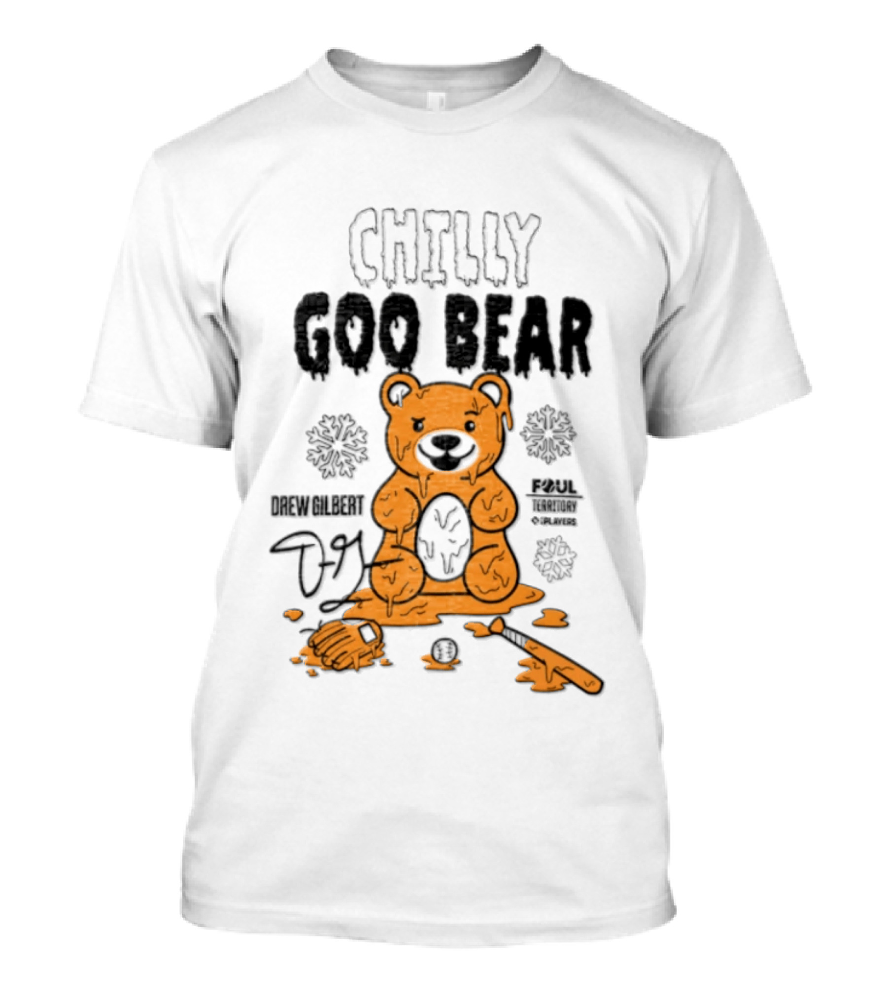 Drew Gilbert New York Mets Chilly Goo Bear Foul Territory MLB Players T-Shirt