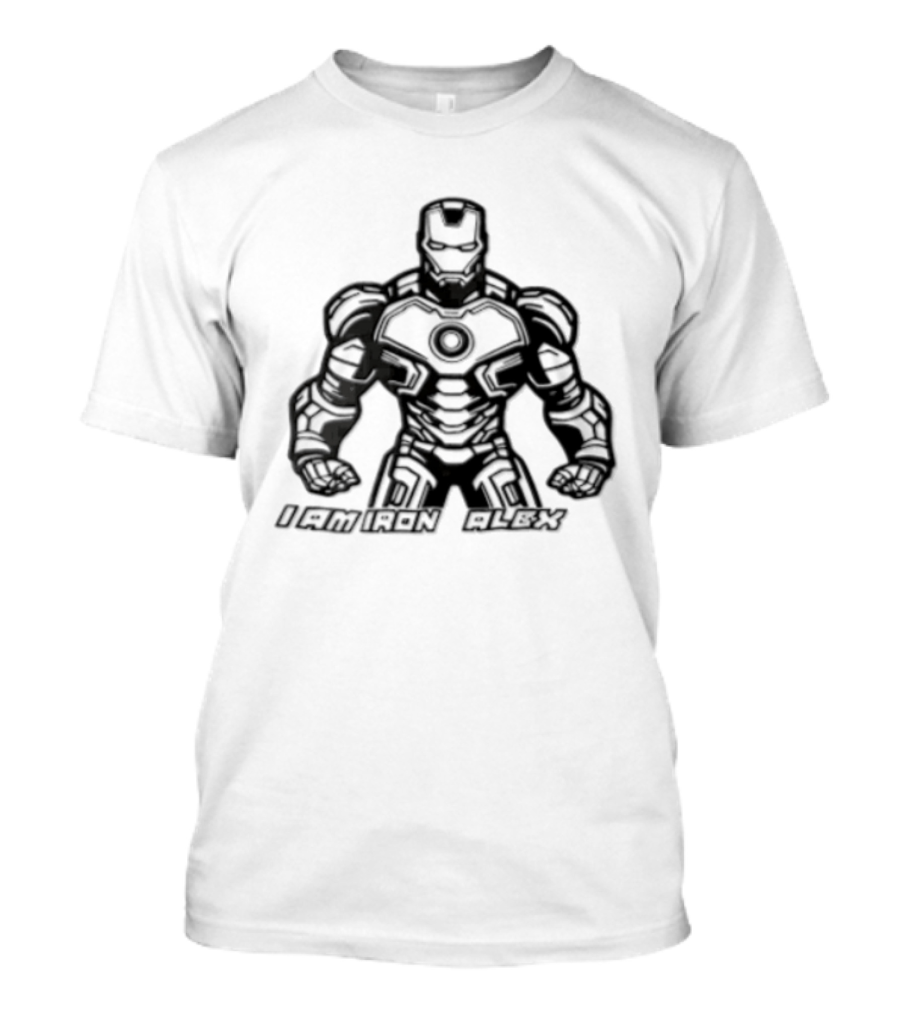 I Am Iron Alex Armored Superhero Clenched Fists Line T-Shirt