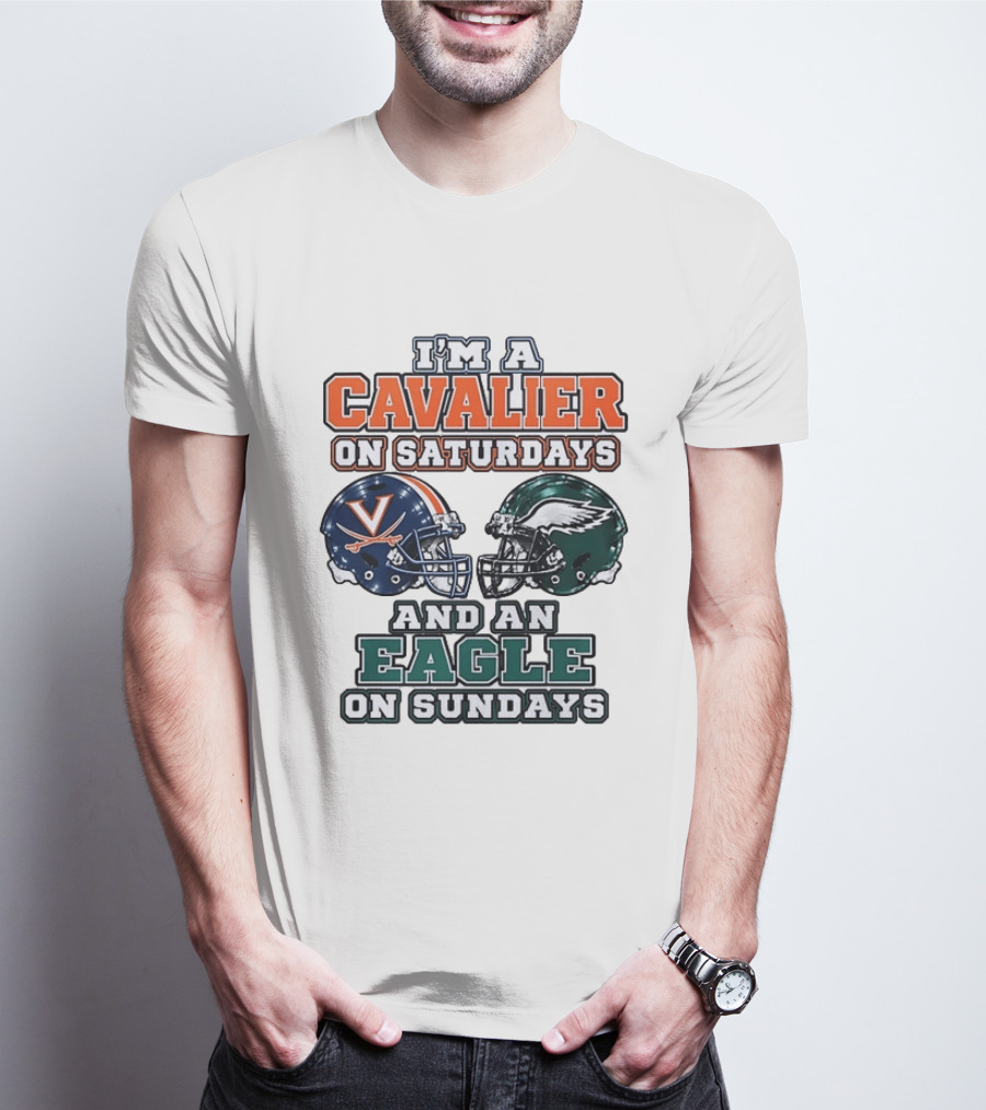 I'm A Cavalier On Saturdays And An Eagle On Sundays Helmet Rivalry T-Shirt