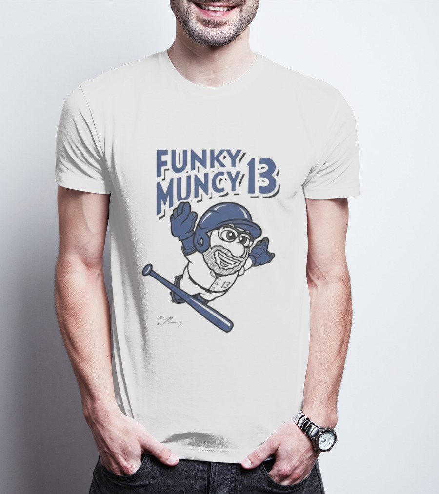 Funky Muncy 13 Max Los Angeles Dodgers Cartoon Baseball T-Shirt