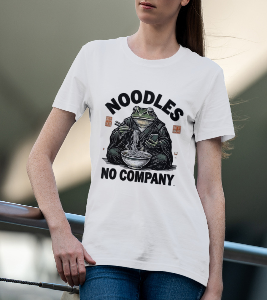 Noodles No Company Frog Eating Ramen Japanese T-Shirt
