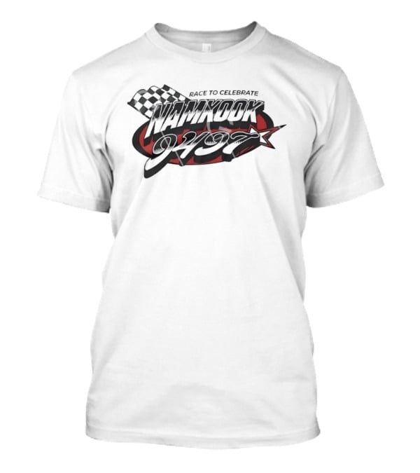 Race To Celebrate Namkook 9497 K Pop BTS Checkered Flag Star T-Shirt
