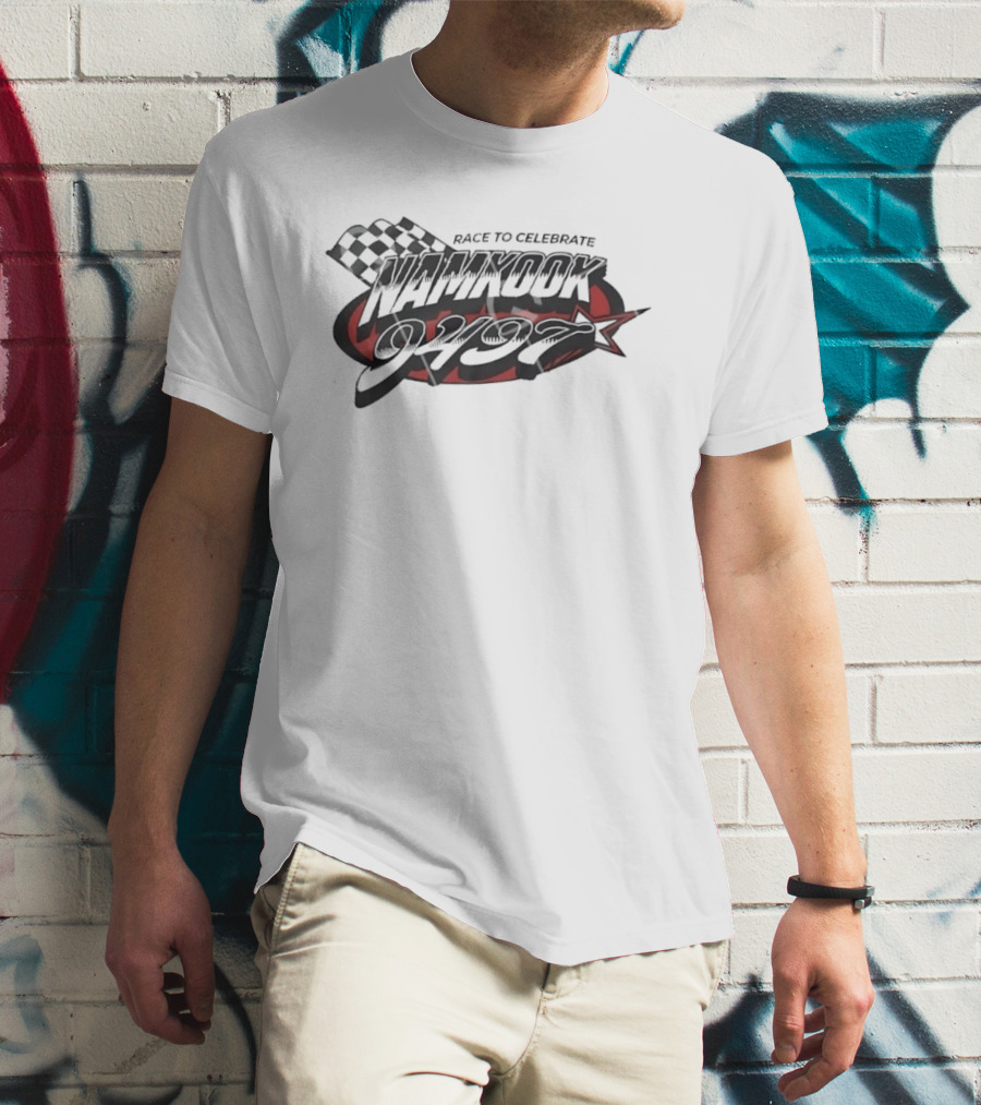 Race To Celebrate Namkook 9497 K Pop BTS Checkered Flag Star T-Shirt