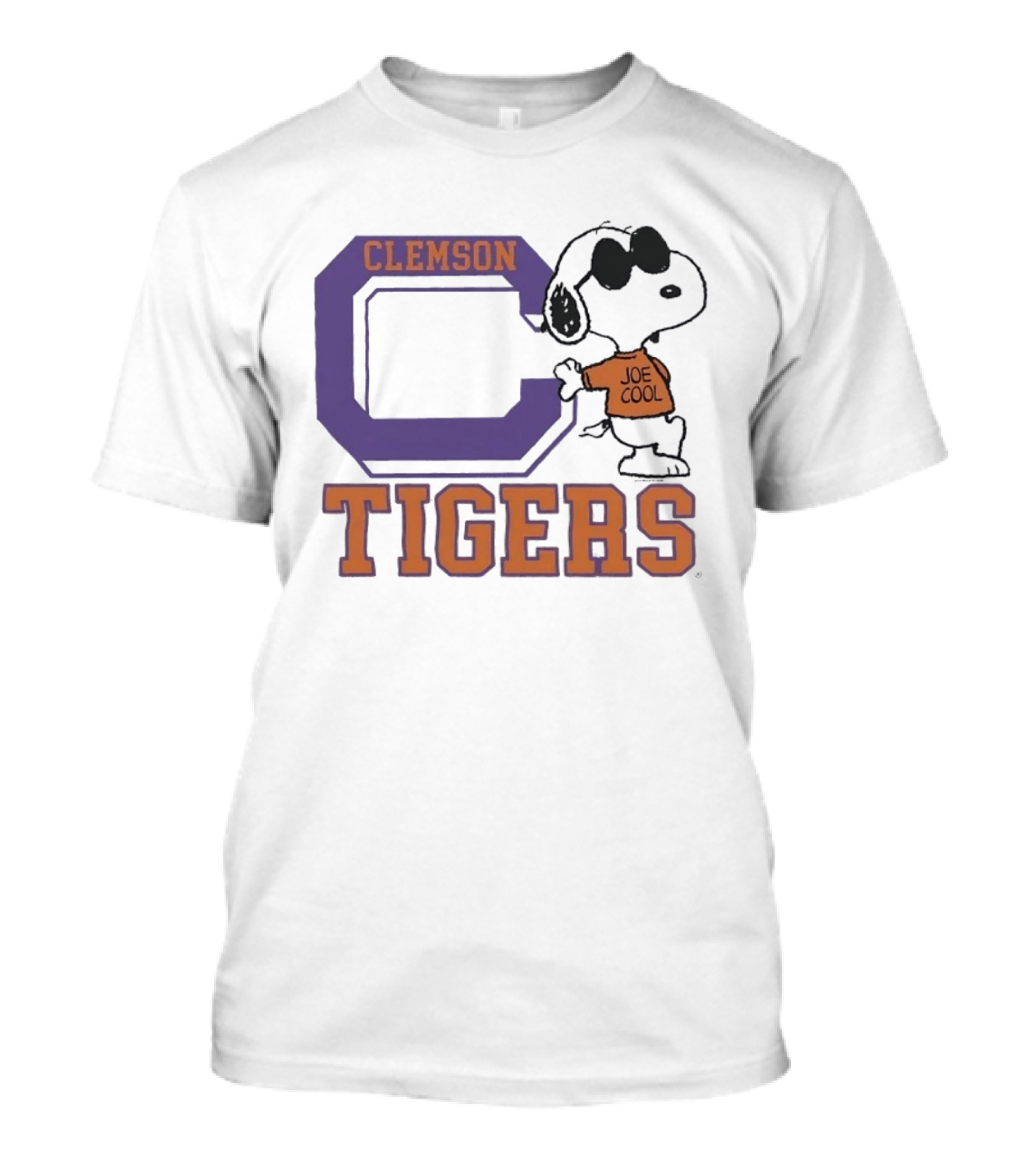 Clemson Tigers Snoopy Joe Cool Peanuts College Sports T-Shirt
