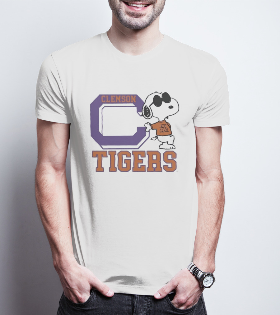 Clemson Tigers Snoopy Joe Cool Peanuts College Sports T-Shirt