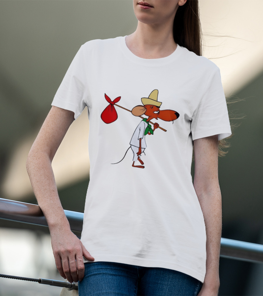 Speedy Gonzales Iconic Cartoon Character With Bindlestick T-Shirt