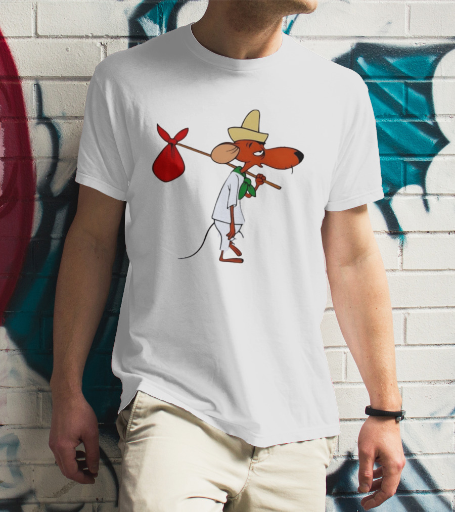 Speedy Gonzales Iconic Cartoon Character With Bindlestick T-Shirt