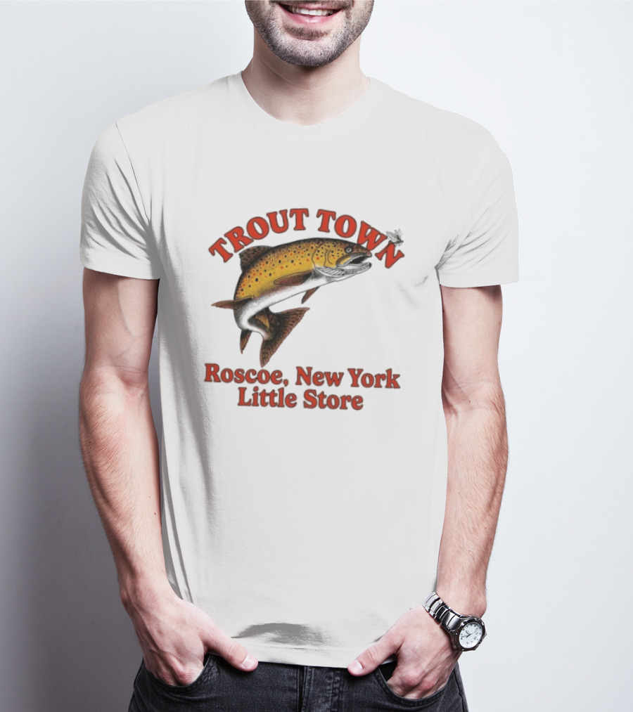 Trout Town Roscoe New York Little Store Fish T-Shirt