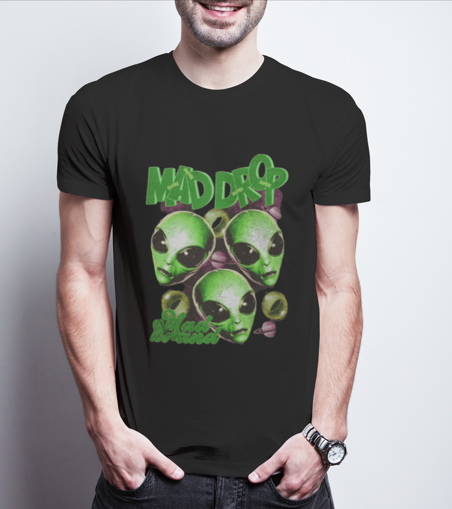 Mad Drop Aliens Space Planets Mad Brand T-Shirt