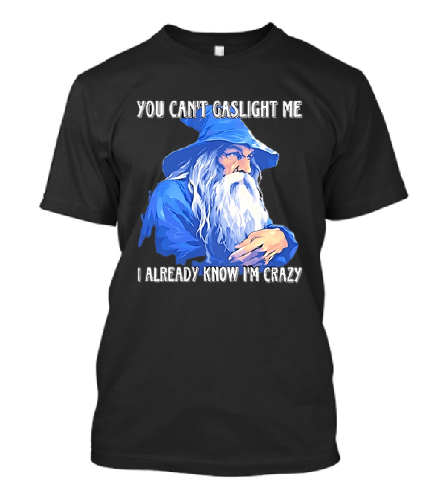 You Can't Gaslight Me I Already Know I'm Crazy Wizard Robe And Hat T-Shirt