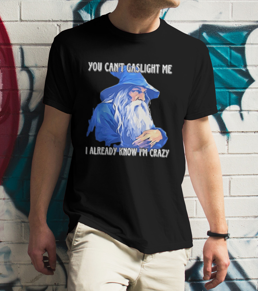 You Can't Gaslight Me I Already Know I'm Crazy Wizard Robe And Hat T-Shirt