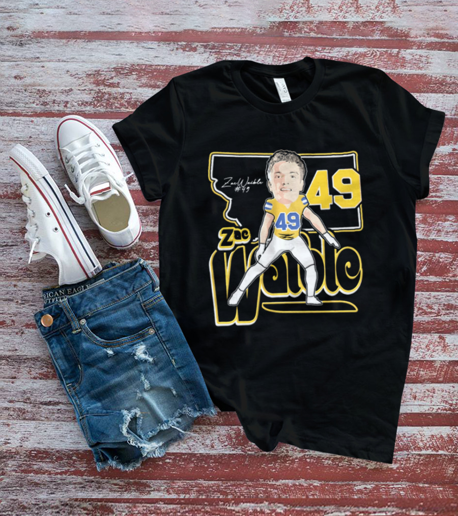 Zac Waible 49 Montana State Bobcats Football Caricature T-Shirt