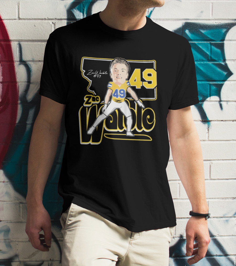 Zac Waible 49 Montana State Bobcats Football Caricature T-Shirt