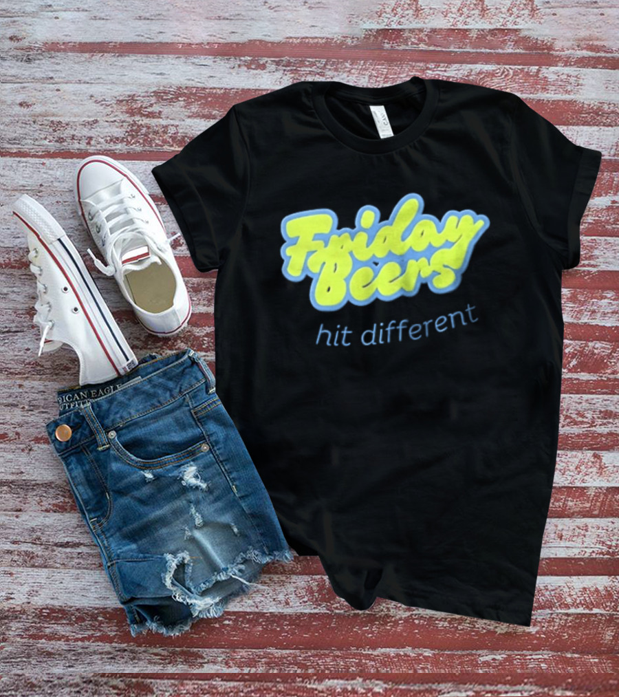 Friday Beers Hit Different Neon T-Shirt
