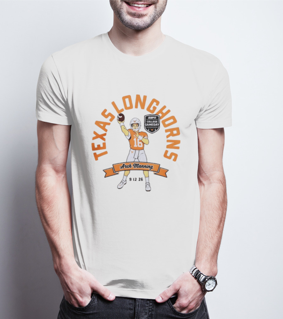 Arch Manning Texas Longhorns ESPN College Gameday 9 12 26 T-Shirt