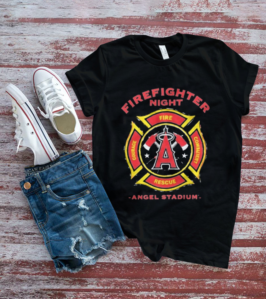 Los Angeles Angels Firefighter Night Angel Stadium Courage Commitment 2026 T-Shirt