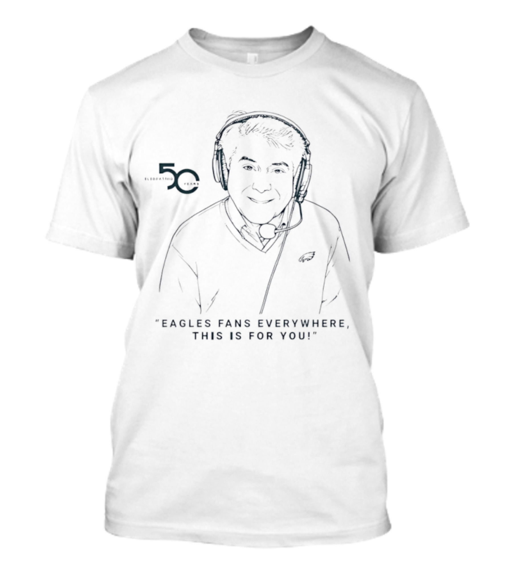 Merrill Reese 50 Years Eagles Fans Everywhere Celebration T-Shirt