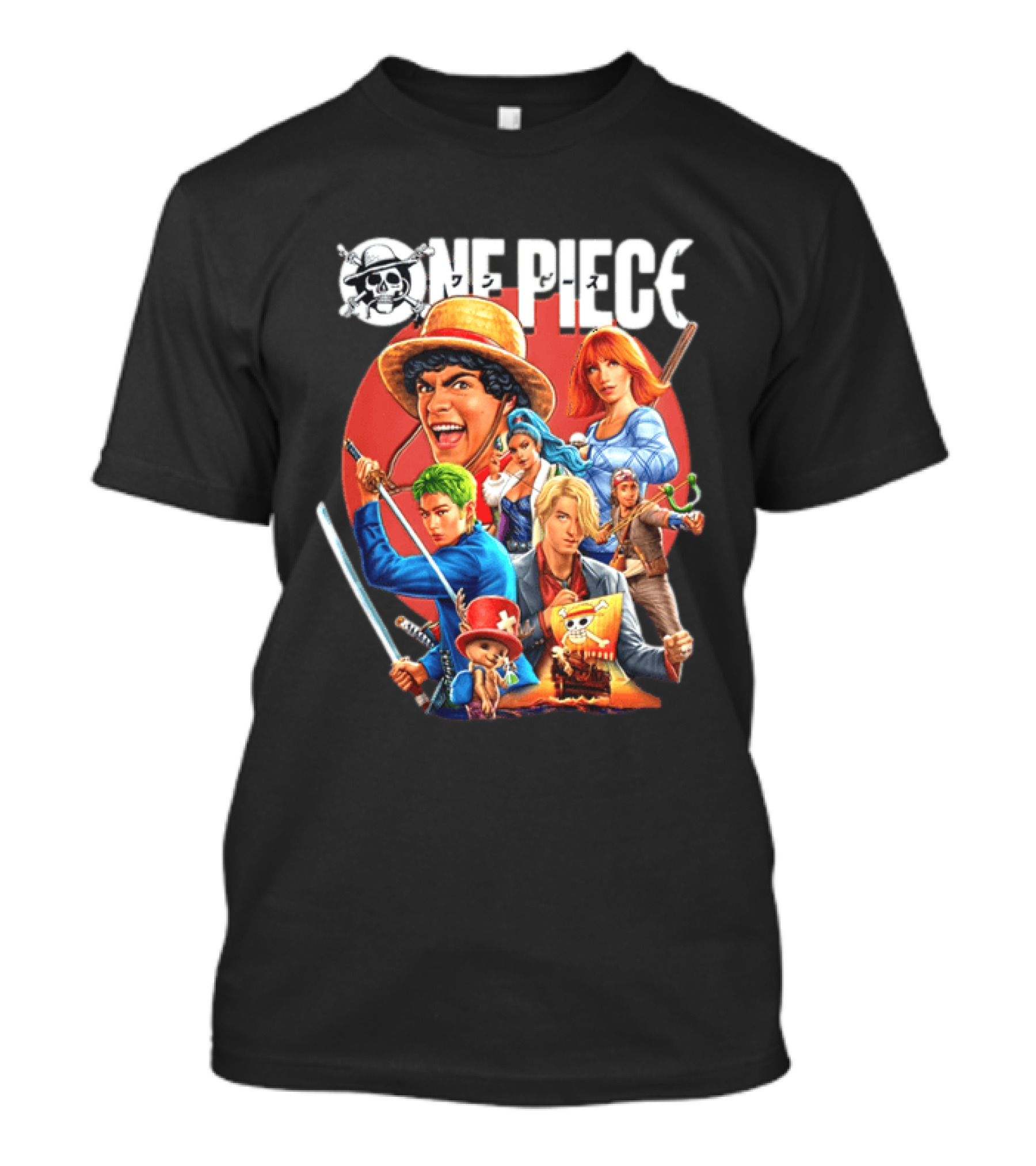 One Piece Anime 2026 Characters With Straw Hat Pirates Crew T-Shirt