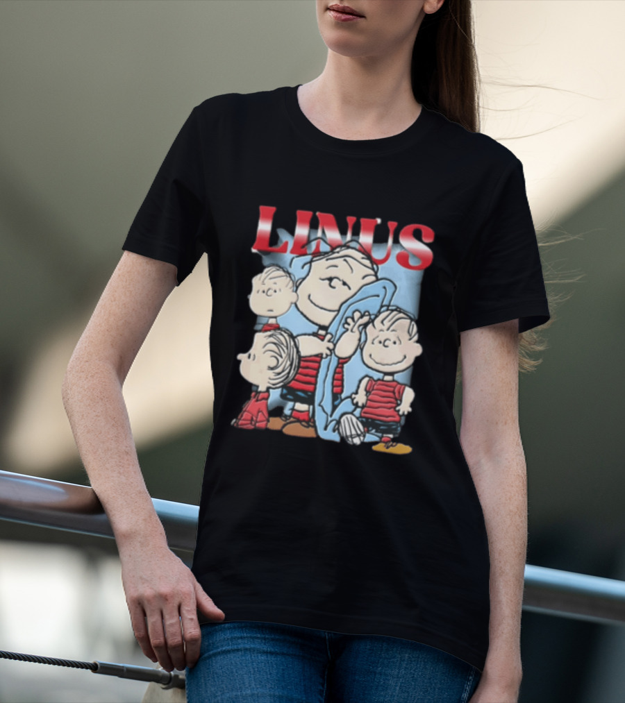 Peanuts Linus Holding Blue Blanket Bootleg Sparkle 2020 Collage T-Shirt